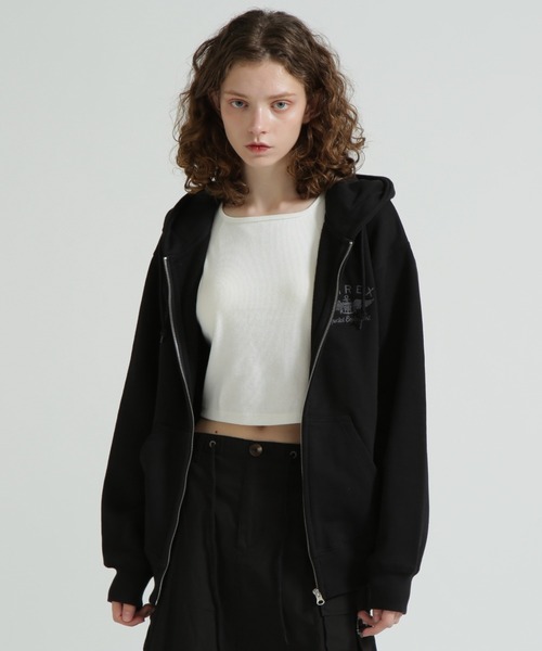 AVIREX（アヴィレックス）の「《取扱店限定アイテム》LEOPARD VARSITY LOGO PARKA（パーカー・レディース・オートミール/ブラック・S/M）」の5枚目の写真