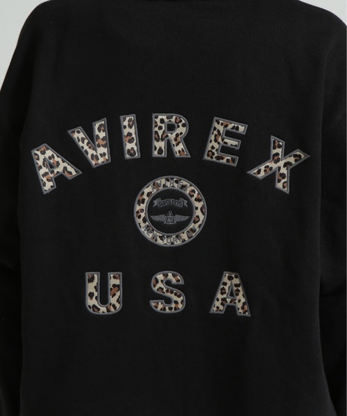 AVIREX（アヴィレックス）の「《取扱店限定アイテム》LEOPARD VARSITY LOGO PARKA（パーカー・レディース・オートミール/ブラック・S/M）」の15枚目の写真