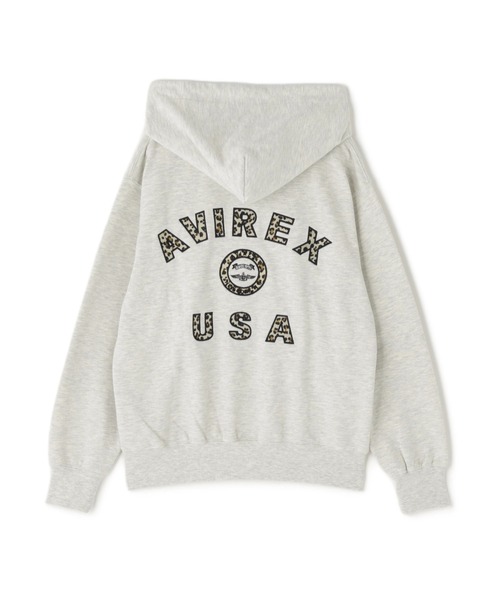 AVIREX ATEEZ 灰色 SLEEVE LOGO PARKA パーカー AVIREX × ATEEZ / SLEEVE LOGO PARKA | AVIREX（アヴィレックス