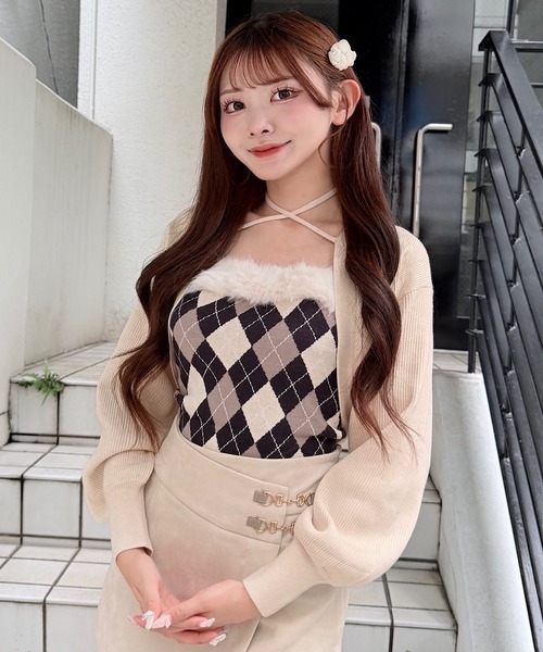 NOMAE(ノーマエ)の「ボレロセットファーアーガイルトップス(ニット/セーター・レディース・ブルー系その他/アイボリー系/グレー系その他・FREE)」の22枚目の写真