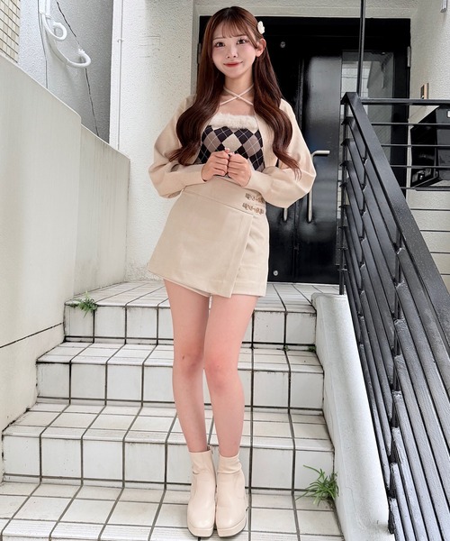 NOMAE(ノーマエ)の「ボレロセットファーアーガイルトップス(ニット/セーター・レディース・ブルー系その他/アイボリー系/グレー系その他・FREE)」の19枚目の写真