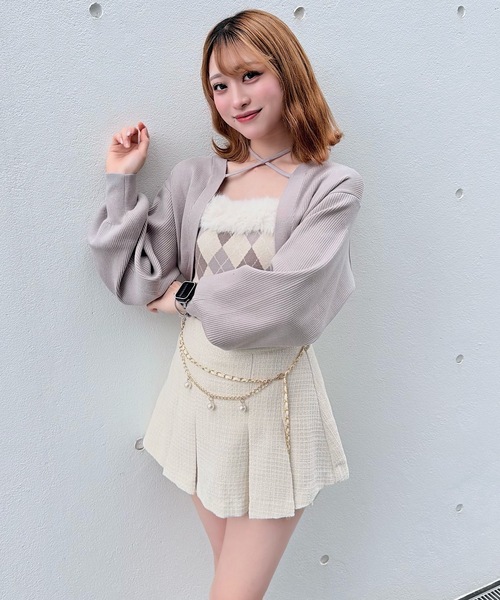 NOMAE(ノーマエ)の「ボレロセットファーアーガイルトップス(ニット/セーター・レディース・ブルー系その他/アイボリー系/グレー系その他・FREE)」の9枚目の写真