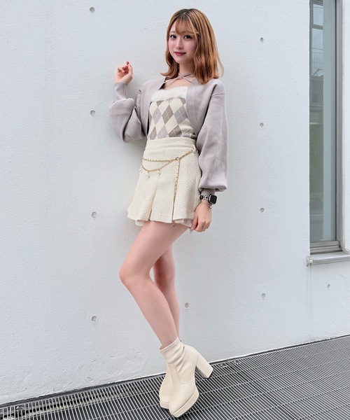 NOMAE(ノーマエ)の「ボレロセットファーアーガイルトップス(ニット/セーター・レディース・ブルー系その他/アイボリー系/グレー系その他・FREE)」の11枚目の写真