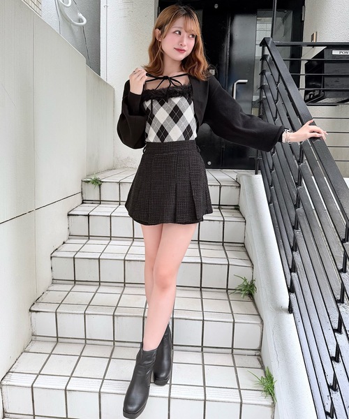 NOMAE(ノーマエ)の「ボレロセットファーアーガイルトップス(ニット/セーター・レディース・ブルー系その他/アイボリー系/グレー系その他・FREE)」の15枚目の写真