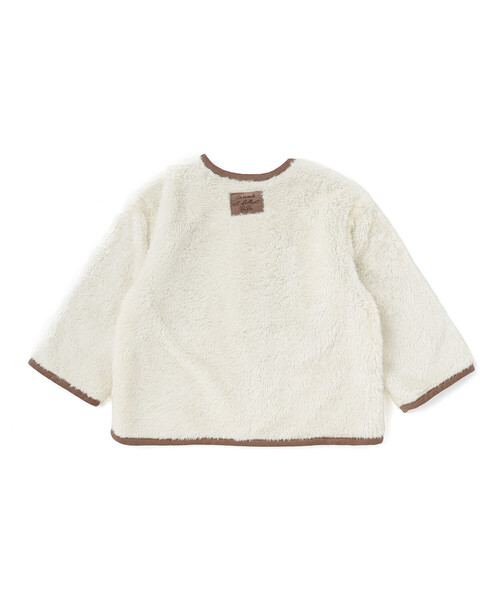 BeBe（ベベ）の「ボア裏ボーダーノーカラーコート(90~100cm)（その他ベビーウェア・キッズ・オフホワイト/グレー・90cm/100cm）」の8枚目の写真