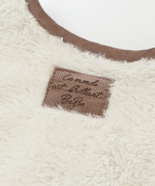 BeBe（ベベ）の「ボア裏ボーダーノーカラーコート(90~100cm)（その他ベビーウェア・キッズ・オフホワイト/グレー・90cm/100cm）」の9枚目の写真