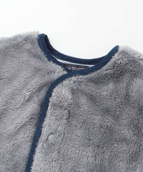 BeBe（ベベ）の「ボア裏ボーダーノーカラーコート(90~100cm)（その他ベビーウェア・キッズ・オフホワイト/グレー・90cm/100cm）」の13枚目の写真