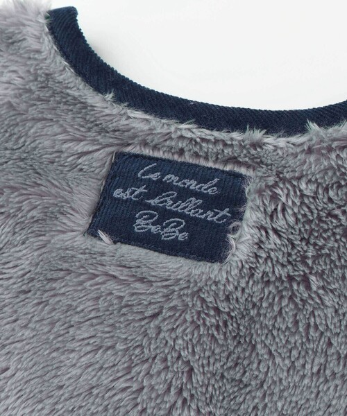 BeBe（ベベ）の「ボア裏ボーダーノーカラーコート(90~100cm)（その他ベビーウェア・キッズ・オフホワイト/グレー・90cm/100cm）」の14枚目の写真