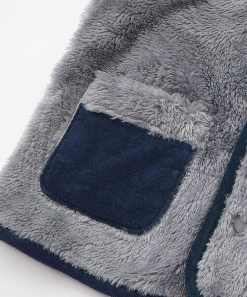 BeBe（ベベ）の「ボア裏ボーダーノーカラーコート(90~100cm)（その他ベビーウェア・キッズ・オフホワイト/グレー・90cm/100cm）」の16枚目の写真