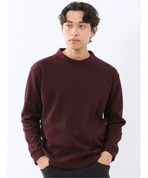【ロンT インナー】m.f.エディトリアル メンズ ウェーブジャガード モックネック 長袖 Tシャツ