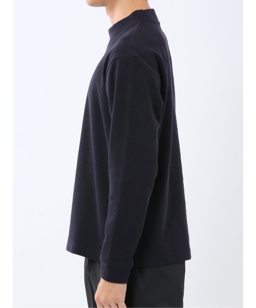 m.f.editorial（エムエフエディトリアル）の「【ロンT インナー】m.f.エディトリアル メンズ ウェーブジャガード モックネック長袖Tシャツ（Tシャツ/カットソー・メンズ・ボルドー/ネイビー・MEDIUM/LARGE/X-LARGE）」の6枚目の写真