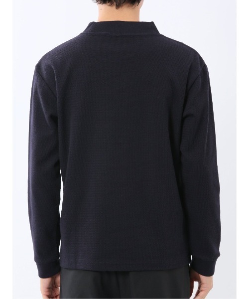 m.f.editorial（エムエフエディトリアル）の「【ロンT インナー】m.f.エディトリアル メンズ ウェーブジャガード モックネック長袖Tシャツ（Tシャツ/カットソー・メンズ・ボルドー/ネイビー・MEDIUM/LARGE/X-LARGE）」の7枚目の写真