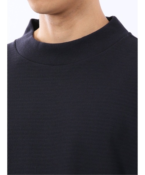 m.f.editorial（エムエフエディトリアル）の「【ロンT インナー】m.f.エディトリアル メンズ ウェーブジャガード モックネック長袖Tシャツ（Tシャツ/カットソー・メンズ・ボルドー/ネイビー・MEDIUM/LARGE/X-LARGE）」の8枚目の写真