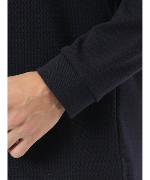 m.f.editorial（エムエフエディトリアル）の「【ロンT インナー】m.f.エディトリアル メンズ ウェーブジャガード モックネック長袖Tシャツ（Tシャツ/カットソー・メンズ・ボルドー/ネイビー・MEDIUM/LARGE/X-LARGE）」の9枚目の写真