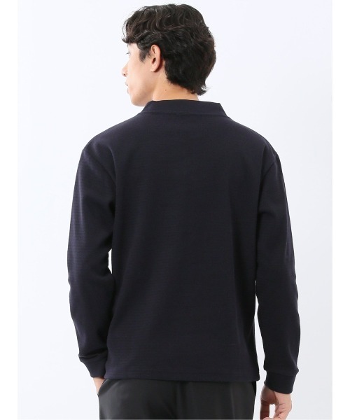 m.f.editorial（エムエフエディトリアル）の「【ロンT インナー】m.f.エディトリアル メンズ ウェーブジャガード モックネック長袖Tシャツ（Tシャツ/カットソー・メンズ・ボルドー/ネイビー・MEDIUM/LARGE/X-LARGE）」の12枚目の写真