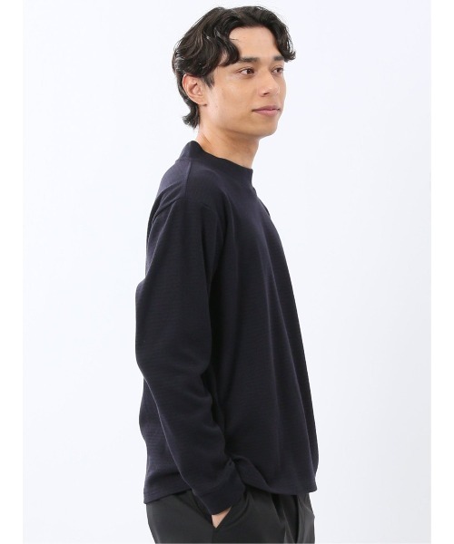 m.f.editorial（エムエフエディトリアル）の「【ロンT インナー】m.f.エディトリアル メンズ ウェーブジャガード モックネック長袖Tシャツ（Tシャツ/カットソー・メンズ・ボルドー/ネイビー・MEDIUM/LARGE/X-LARGE）」の13枚目の写真