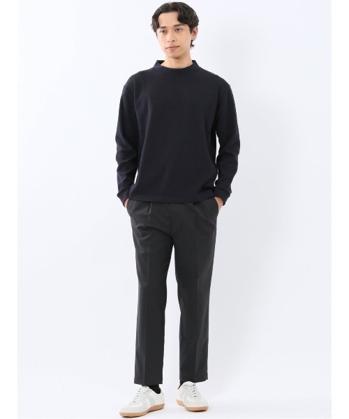 m.f.editorial（エムエフエディトリアル）の「【ロンT インナー】m.f.エディトリアル メンズ ウェーブジャガード モックネック長袖Tシャツ（Tシャツ/カットソー・メンズ・ボルドー/ネイビー・MEDIUM/LARGE/X-LARGE）」の14枚目の写真