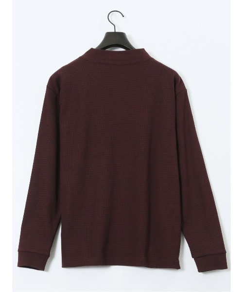 m.f.editorial（エムエフエディトリアル）の「【ロンT インナー】m.f.エディトリアル メンズ ウェーブジャガード モックネック長袖Tシャツ（Tシャツ/カットソー・メンズ・ボルドー/ネイビー・MEDIUM/LARGE/X-LARGE）」の16枚目の写真