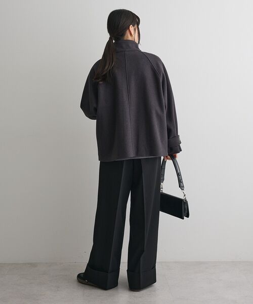 CRAFT STANDARD BOUTIQUE(クラフトスタンダードブティック)の「スタンドカラーメルトンショートコート◆(その他アウター・レディース・チャコールグレー/ブラウン・FREE)」の10枚目の写真