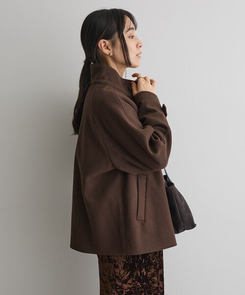 CRAFT STANDARD BOUTIQUE(クラフトスタンダードブティック)の「スタンドカラーメルトンショートコート◆(その他アウター・レディース・チャコールグレー/ブラウン・FREE)」の16枚目の写真
