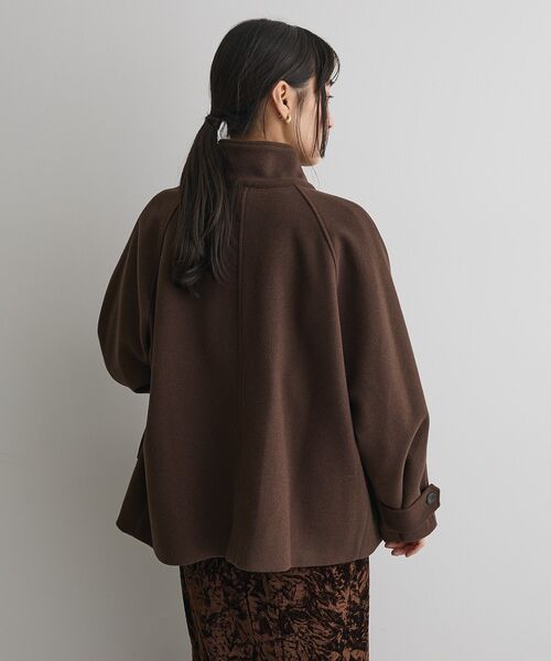 CRAFT STANDARD BOUTIQUE(クラフトスタンダードブティック)の「スタンドカラーメルトンショートコート◆(その他アウター・レディース・チャコールグレー/ブラウン・FREE)」の17枚目の写真