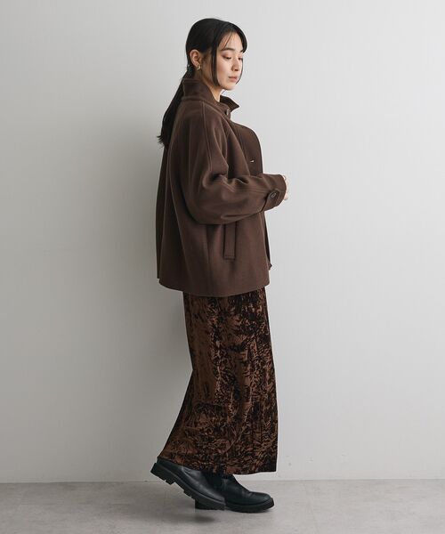 CRAFT STANDARD BOUTIQUE(クラフトスタンダードブティック)の「スタンドカラーメルトンショートコート◆(その他アウター・レディース・チャコールグレー/ブラウン・FREE)」の19枚目の写真