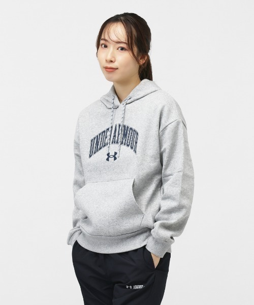 UNDER ARMOUR（アンダーアーマー）の「アンダーアーマー  UAライバルフリース グラフィック プルオーバー フーディー（パーカー・レディース・ライトグレー/ボルドー/アイボリー/ブラック・M/L/XL）」の3枚目の写真