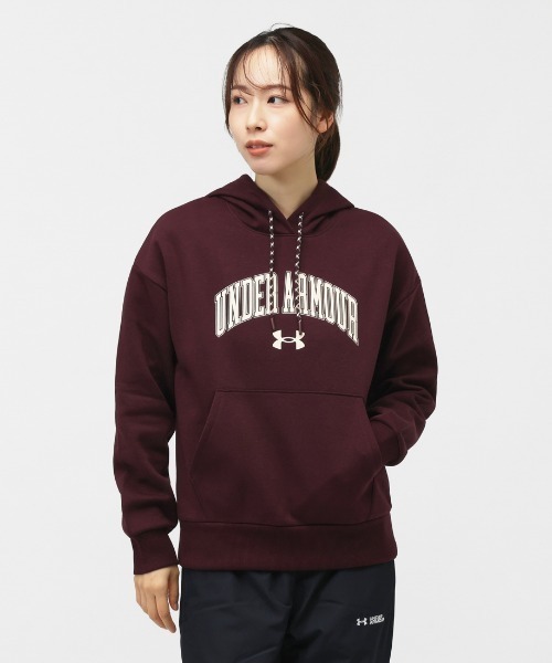 UNDER ARMOUR（アンダーアーマー）の「アンダーアーマー  UAライバルフリース グラフィック プルオーバー フーディー（パーカー・レディース・ライトグレー/ボルドー/アイボリー/ブラック・M/L/XL）」の4枚目の写真