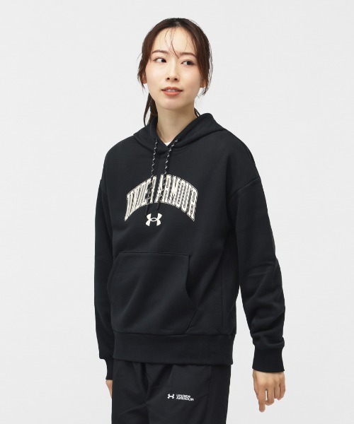 UNDER ARMOUR（アンダーアーマー）の「アンダーアーマー  UAライバルフリース グラフィック プルオーバー フーディー（パーカー・レディース・ライトグレー/ボルドー/アイボリー/ブラック・M/L/XL）」の2枚目の写真