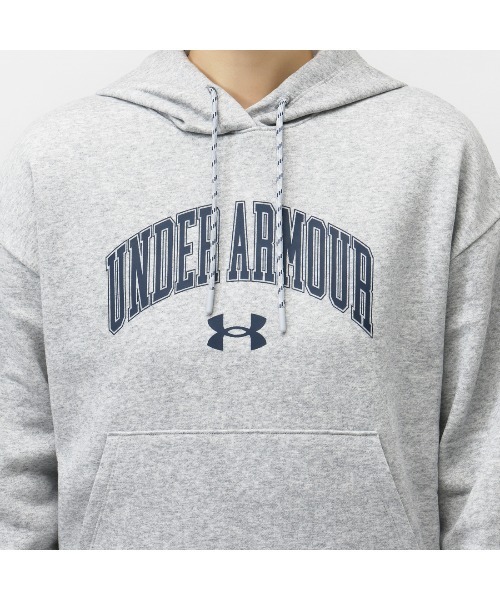 UNDER ARMOUR（アンダーアーマー）の「アンダーアーマー  UAライバルフリース グラフィック プルオーバー フーディー（パーカー・レディース・ライトグレー/ボルドー/アイボリー/ブラック・M/L/XL）」の9枚目の写真