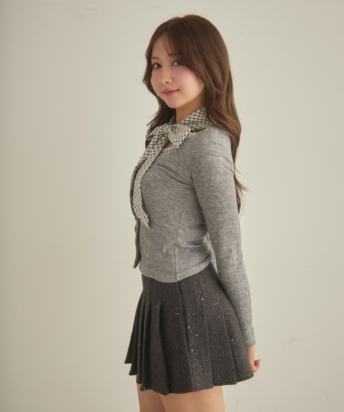 TITTY&CO.（ティティーアンドコー）の「チェックリボン付きトップス