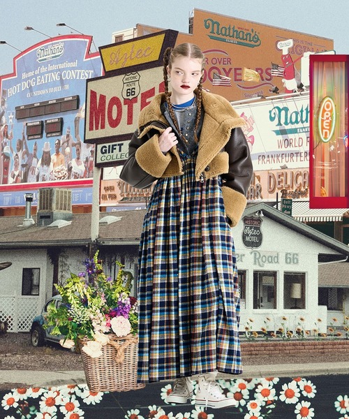 ローズバッド（ROSE BUD）/INDIA IS BEUATIFUL/FLANNEL CAMISOLE DRESS ROSE BUD別注】INDIA IS BEAUTIFUL/FLANNEL CAMISOLE DRESS