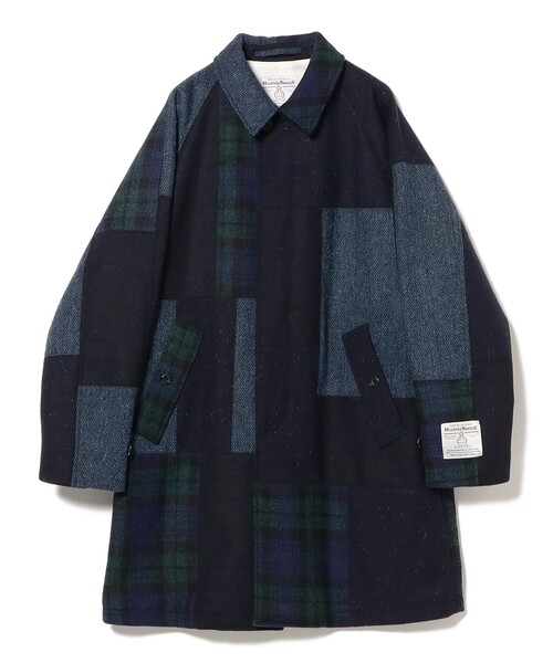 BEAMS PLUS（ビームスプラス）の「【別注】ACADEMY by Blackstock & Weber / Bal Collar Coat Harris Tweed Patchwork（その他アウター・メンズ・ネイビー・X-LARGE/LARGE/MEDIUM/SMALL）」の3枚目の写真