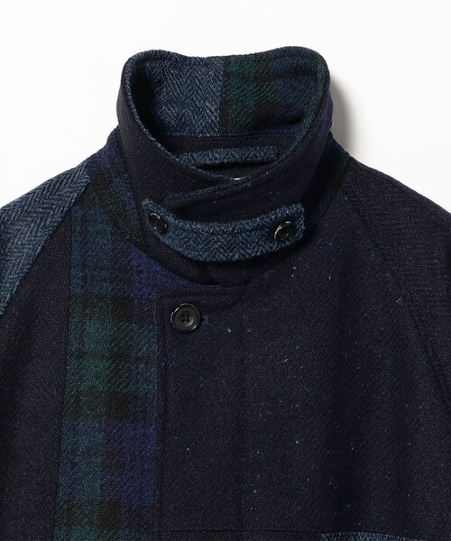 BEAMS PLUS（ビームスプラス）の「【別注】ACADEMY by Blackstock & Weber / Bal Collar Coat Harris Tweed Patchwork（その他アウター・メンズ・ネイビー・X-LARGE/LARGE/MEDIUM/SMALL）」の4枚目の写真