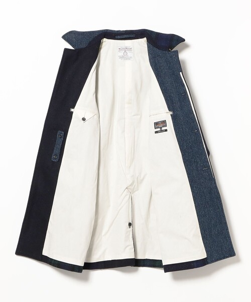 BEAMS PLUS（ビームスプラス）の「【別注】ACADEMY by Blackstock & Weber / Bal Collar Coat Harris Tweed Patchwork（その他アウター・メンズ・ネイビー・X-LARGE/LARGE/MEDIUM/SMALL）」の6枚目の写真