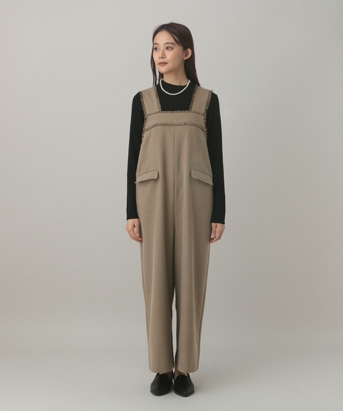 GLOBAL WORK（グローバルワーク）の「MATINEE LINE/ウールライク/サロペット/601544（サロペット/オーバーオール・レディース・ベージュ/ブラウン系9/ブラック・MEDIUM/LARGE）」の17枚目の写真