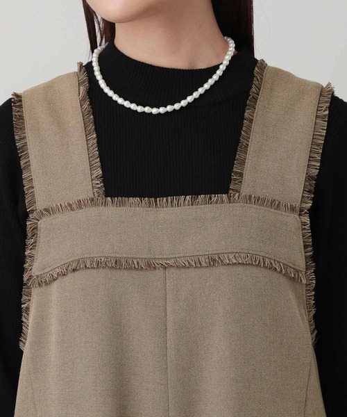 GLOBAL WORK（グローバルワーク）の「MATINEE LINE/ウールライク/サロペット/601544（サロペット/オーバーオール・レディース・ベージュ/ブラウン系9/ブラック・MEDIUM/LARGE）」の20枚目の写真