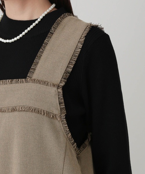 GLOBAL WORK（グローバルワーク）の「MATINEE LINE/ウールライク/サロペット/601544（サロペット/オーバーオール・レディース・ベージュ/ブラウン系9/ブラック・MEDIUM/LARGE）」の21枚目の写真