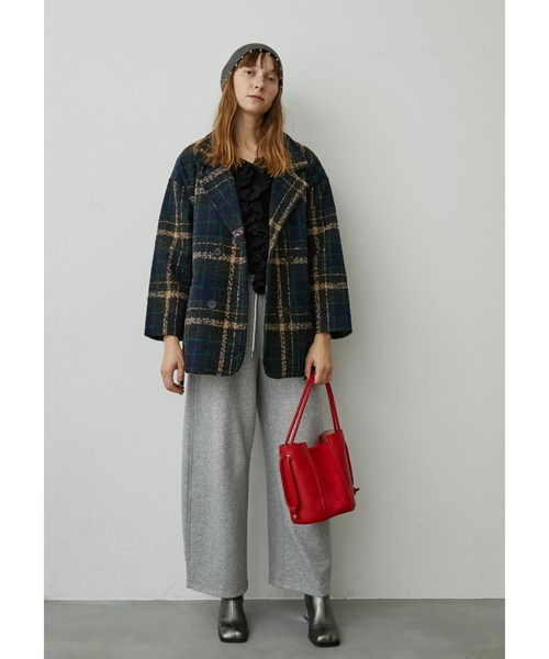 uyu.(ウユ)の「フロントフリルリブニットトップス(Tシャツ/カットソー・レディース・ホワイト/ブラック/ブラウン・FREE)」の13枚目の写真