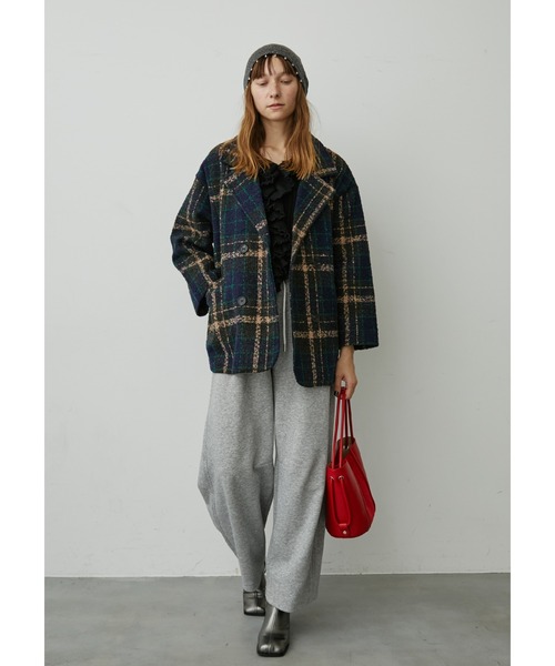 uyu.(ウユ)の「フロントフリルリブニットトップス(Tシャツ/カットソー・レディース・ホワイト/ブラック/ブラウン・FREE)」の14枚目の写真