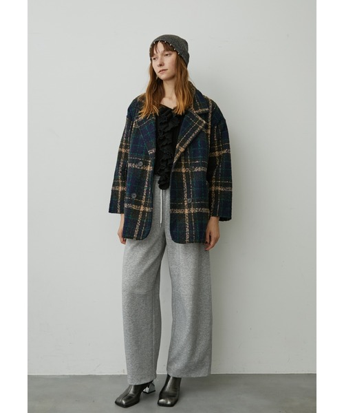 uyu.(ウユ)の「フロントフリルリブニットトップス(Tシャツ/カットソー・レディース・ホワイト/ブラック/ブラウン・FREE)」の16枚目の写真