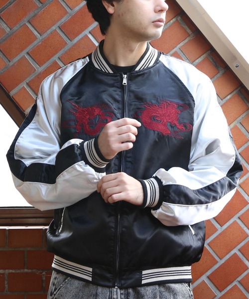 ８(eight)（エイト）の「スカジャン/昇龍（スカジャン・メンズ・グレー/ブラック/チャコール・MEDIUM/X-LARGE/LARGE）」の17枚目の写真