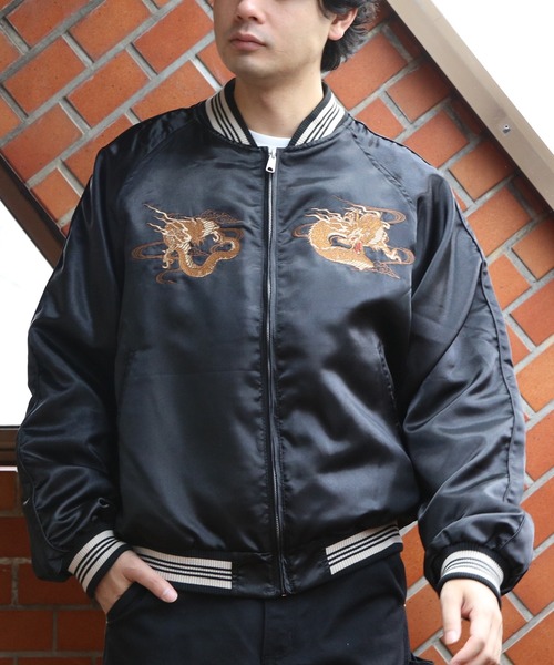 ８(eight)（エイト）の「スカジャン/昇龍（スカジャン・メンズ・グレー/ブラック/チャコール・MEDIUM/X-LARGE/LARGE）」の5枚目の写真