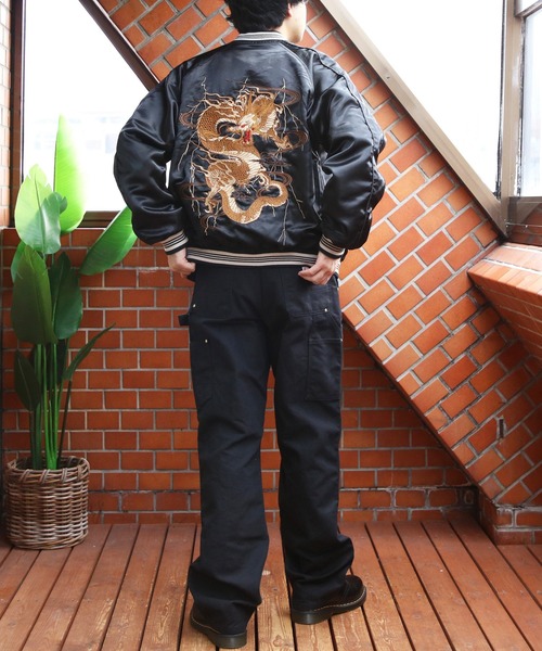 ８(eight)（エイト）の「スカジャン/昇龍（スカジャン・メンズ・グレー/ブラック/チャコール・MEDIUM/X-LARGE/LARGE）」の9枚目の写真