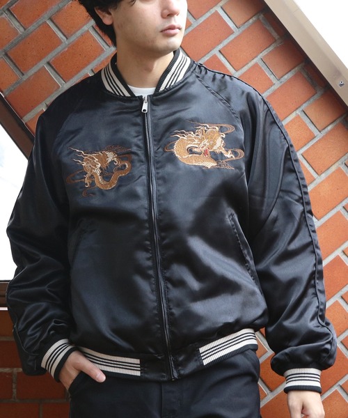 ８(eight)（エイト）の「スカジャン/昇龍（スカジャン・メンズ・グレー/ブラック/チャコール・MEDIUM/X-LARGE/LARGE）」の6枚目の写真