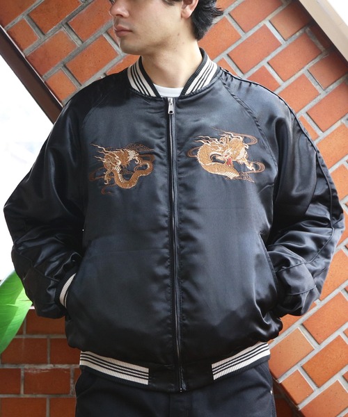 ８(eight)（エイト）の「スカジャン/昇龍（スカジャン・メンズ・グレー/ブラック/チャコール・MEDIUM/X-LARGE/LARGE）」の7枚目の写真