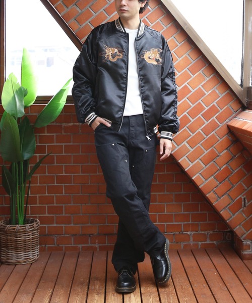 ８(eight)（エイト）の「スカジャン/昇龍（スカジャン・メンズ・グレー/ブラック/チャコール・MEDIUM/X-LARGE/LARGE）」の12枚目の写真