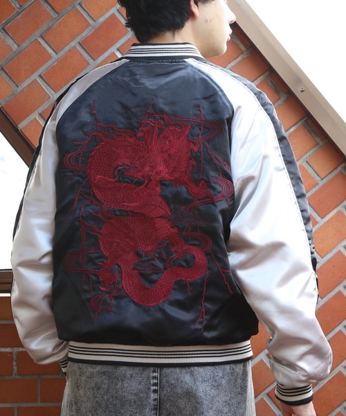 ８(eight)（エイト）の「スカジャン/昇龍（スカジャン・メンズ・グレー/ブラック/チャコール・MEDIUM/X-LARGE/LARGE）」の20枚目の写真