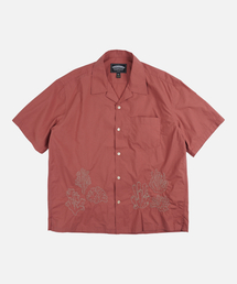 CORAL NEEDLEWORK HALF SHIRT _ BRICK