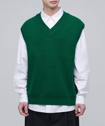 MUSINSA STANDARD（ムシンサスタンダード）の「Oversized V Neck Knit Best [Jolly Green]（ニット/セーター・メンズ）」
